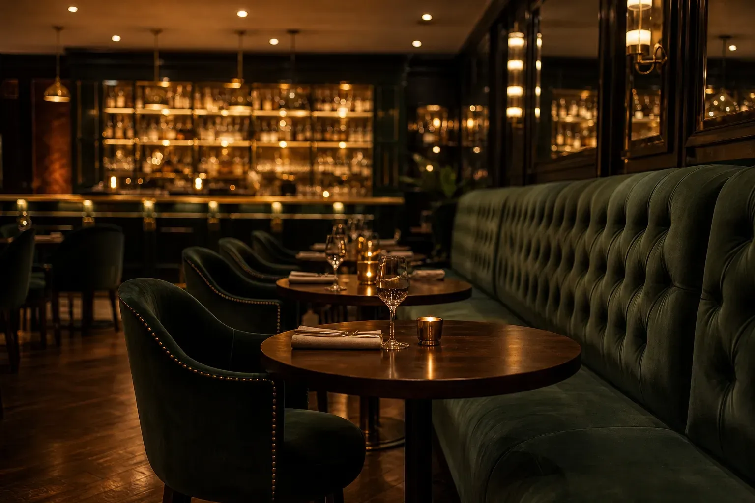 Restaurant and bar seating in a fitted Foshan showroom interior, factory-direct contract seating for Ireland