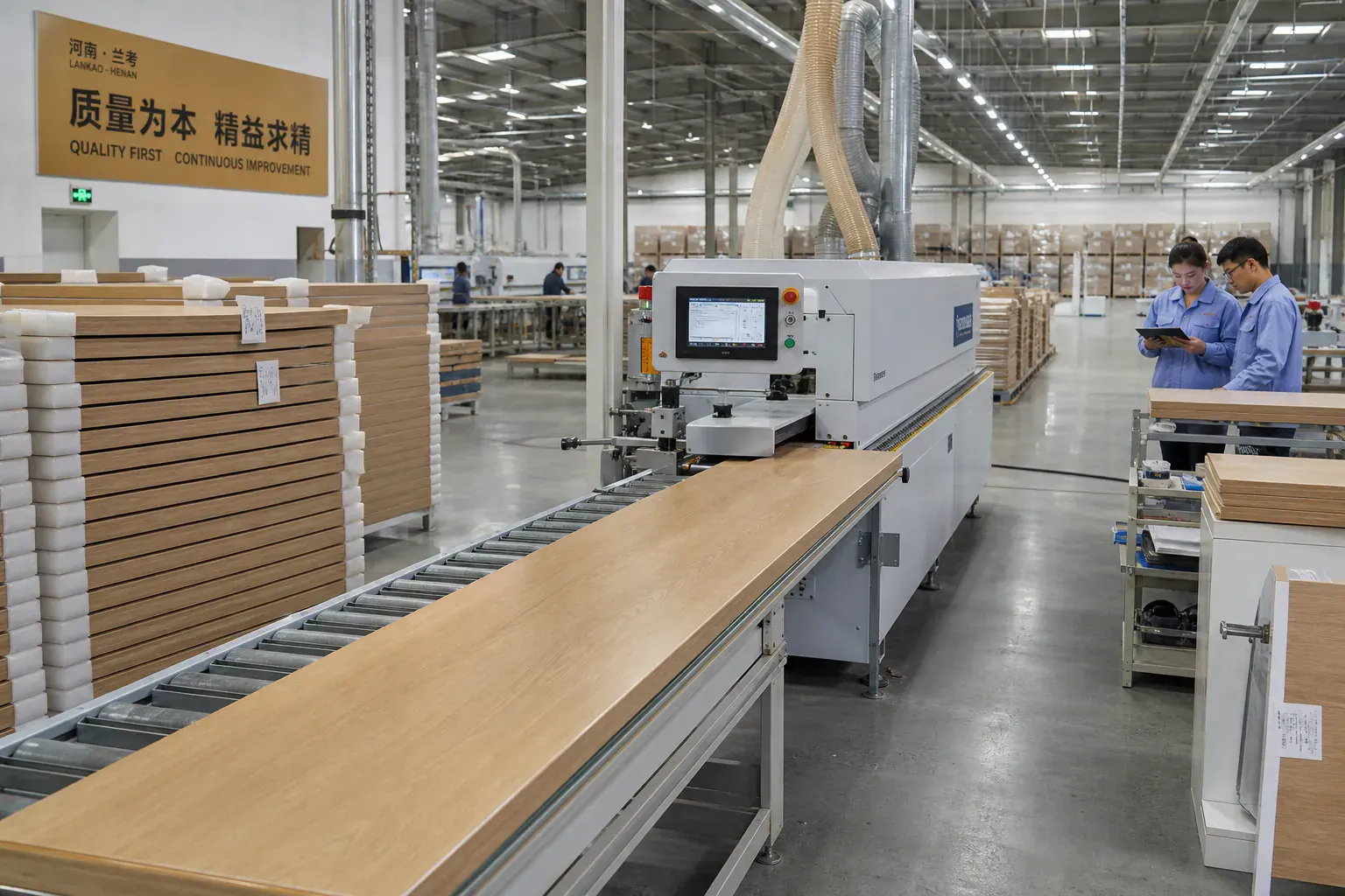 Panel bedroom furniture production — Lankao Henan inland-China cluster, value-tier flat-pack wardrobe and cabinetry