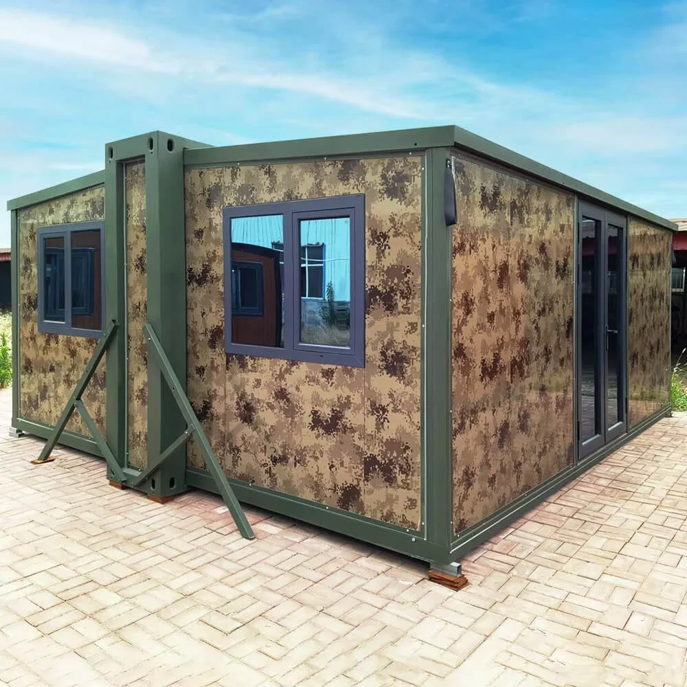 20FT700 foldable modular cabin — folds to just 700 mm wide, six units per 40HQ container