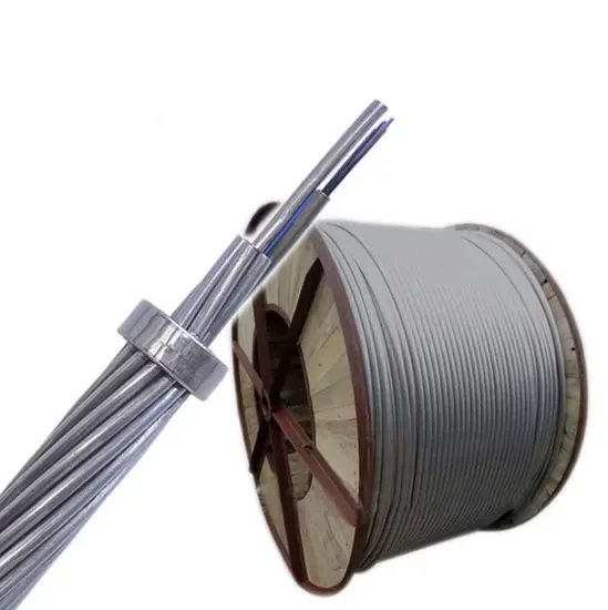 Large OPGW cable drum at factory — OPGW-24 G.652 ULL optical ground wire wound on wooden drum ready for installation on high-voltage transmission lines