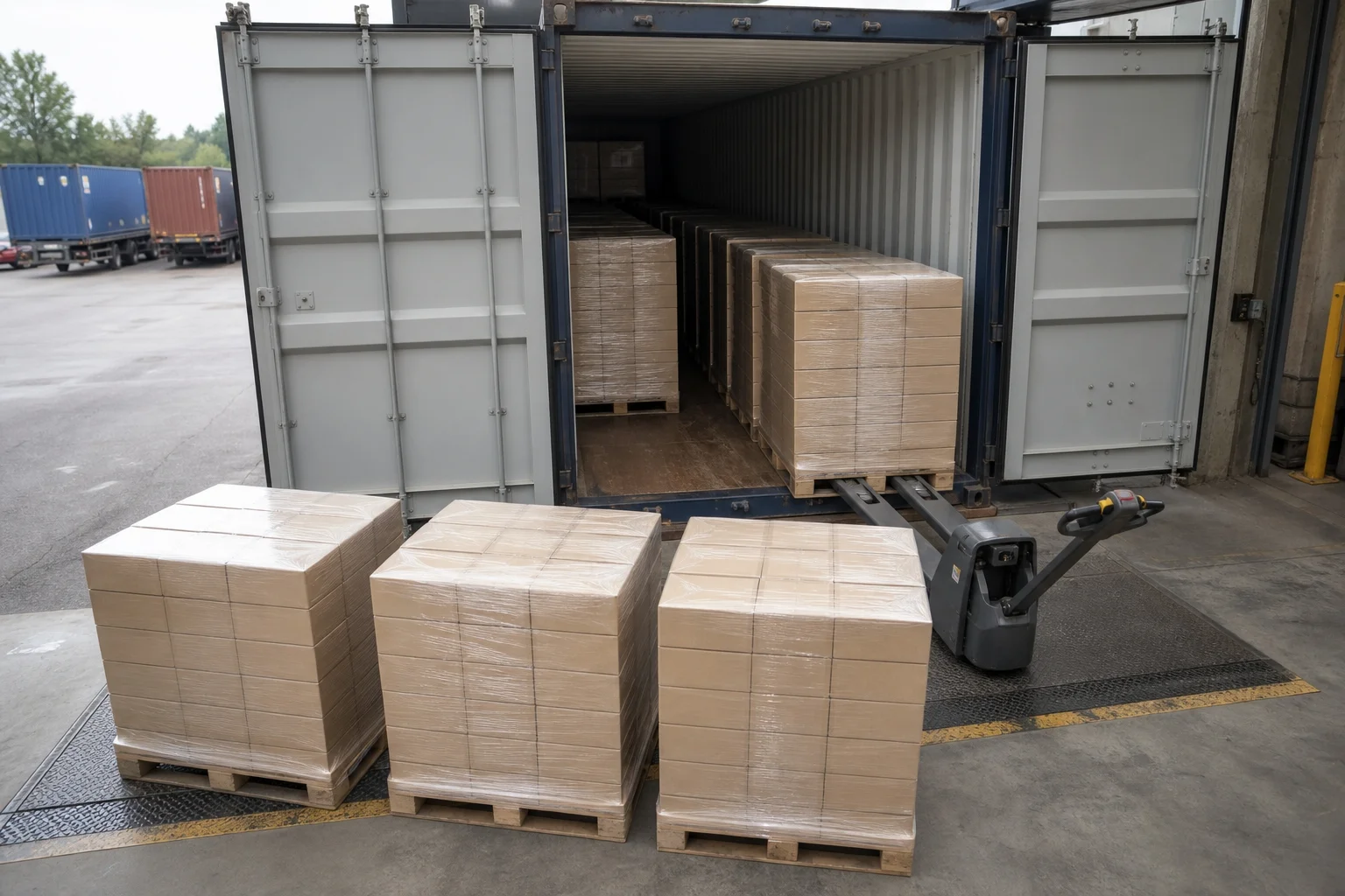 Container unloading at Dublin Port for Irish wholesale importer — Ériu Sourcing